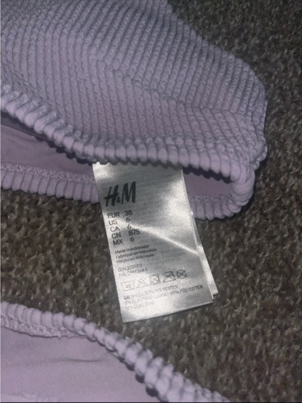 H&M Ribbed Bikini Set - Lavender - Picture 2 of 4